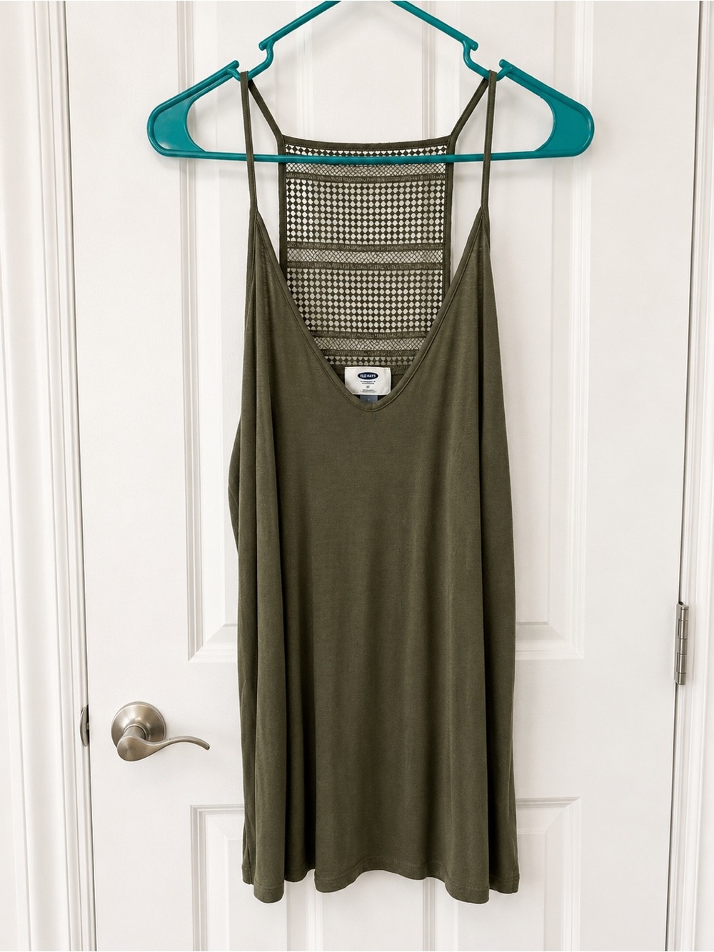 Old Navy Olive Green Crochet-Back Strappy Tank
